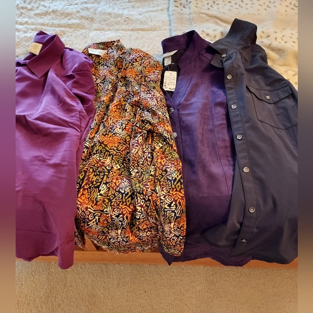 Christie & Jill, Eddie Bauer, CJ Banks, lot of 4 womens shirts size 20W or 2X